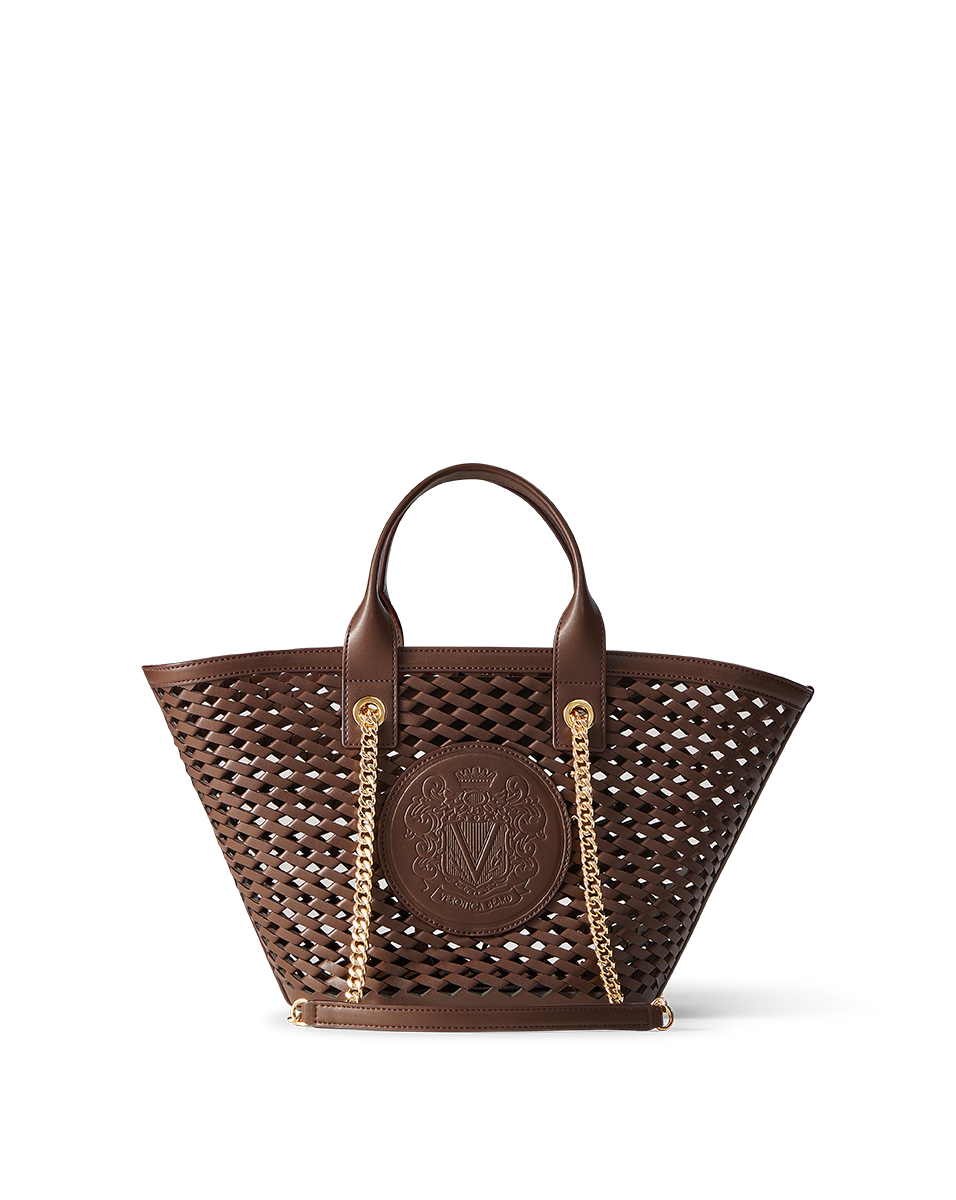 Perforated Leather Small Tote Bag for Beach & Errands | Crest Market