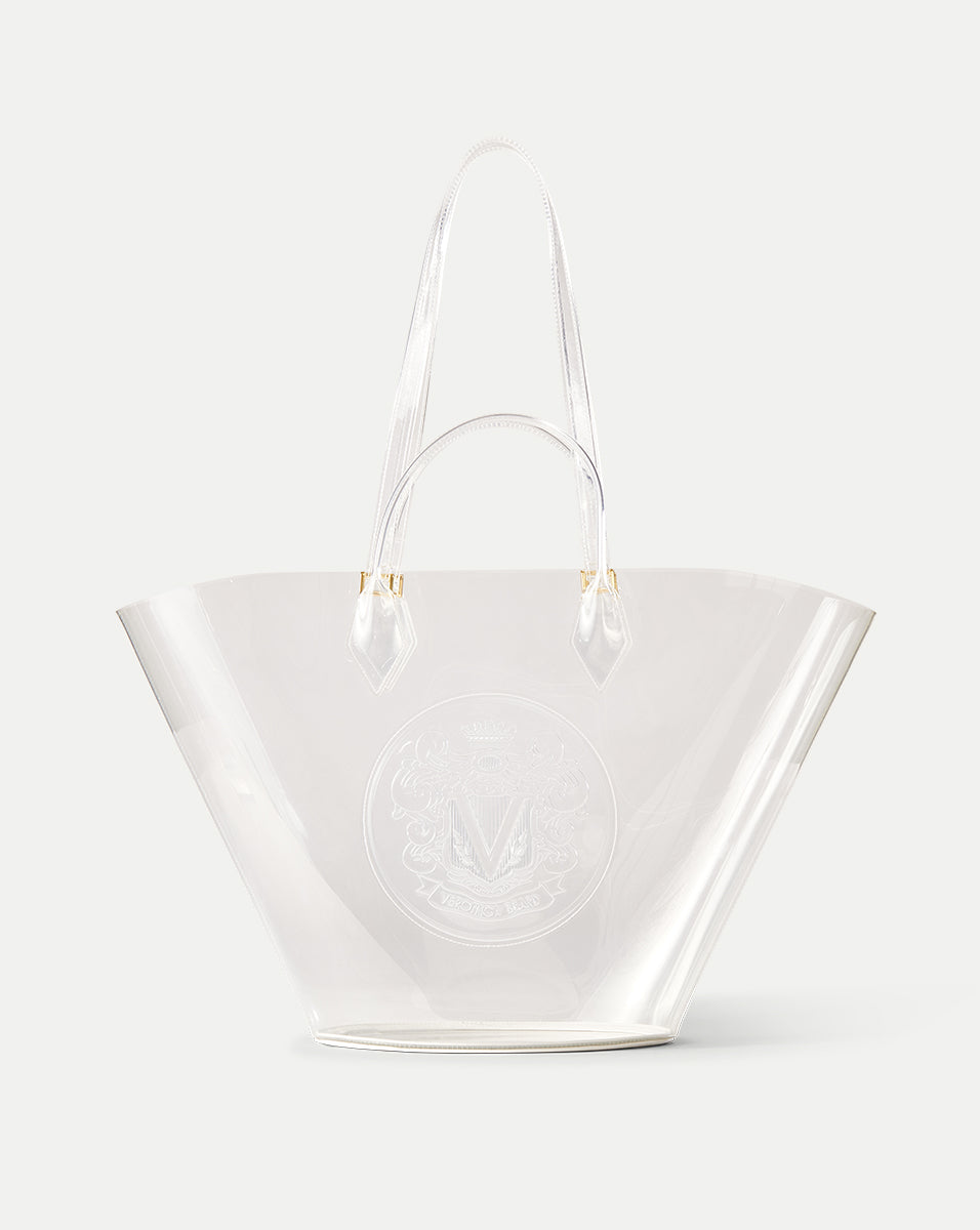 Transparent Jelly Tote Bag for Beach & Travel | Large Crest Market Tote