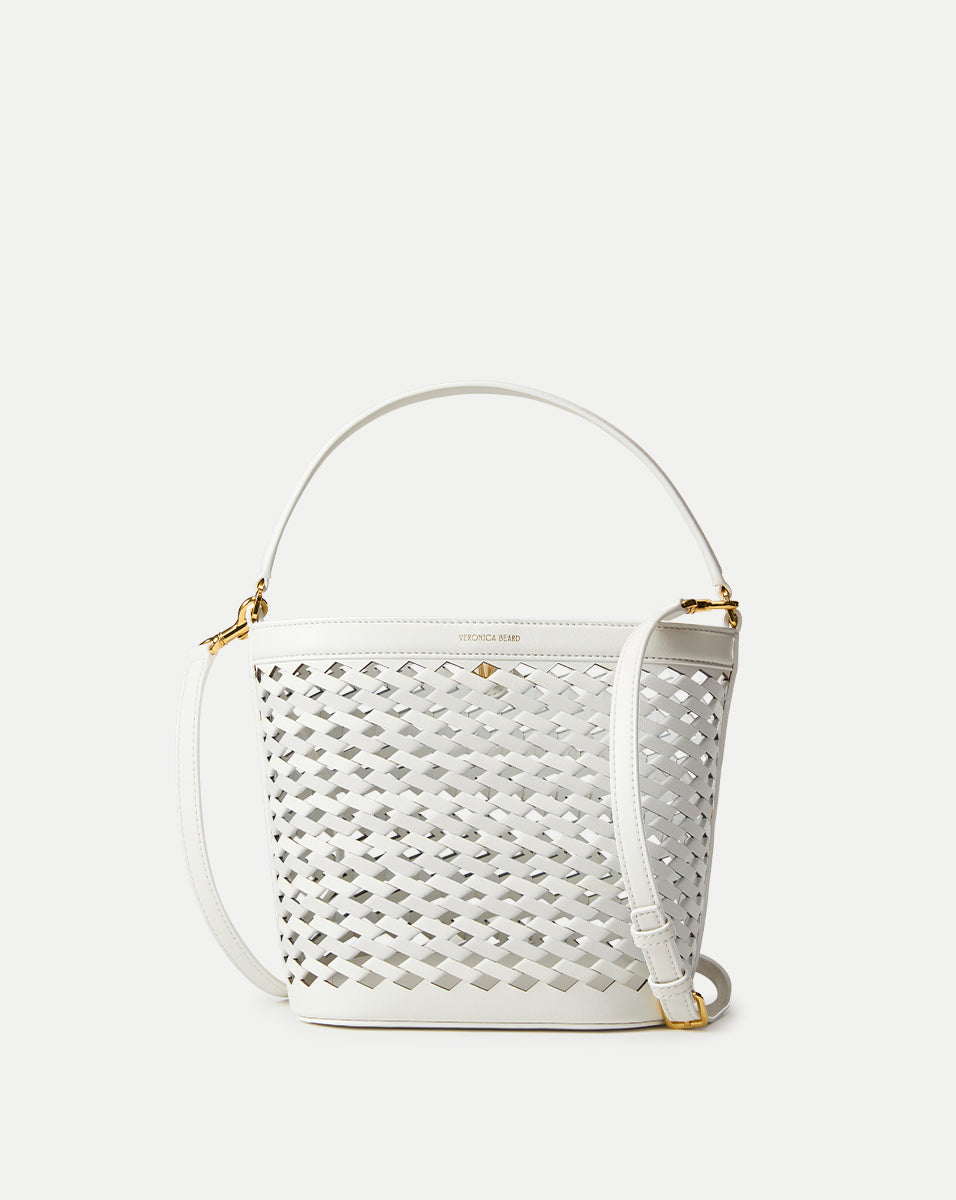 Perforated Leather Feedbag with Removable Strap | Luxe Everyday Bag