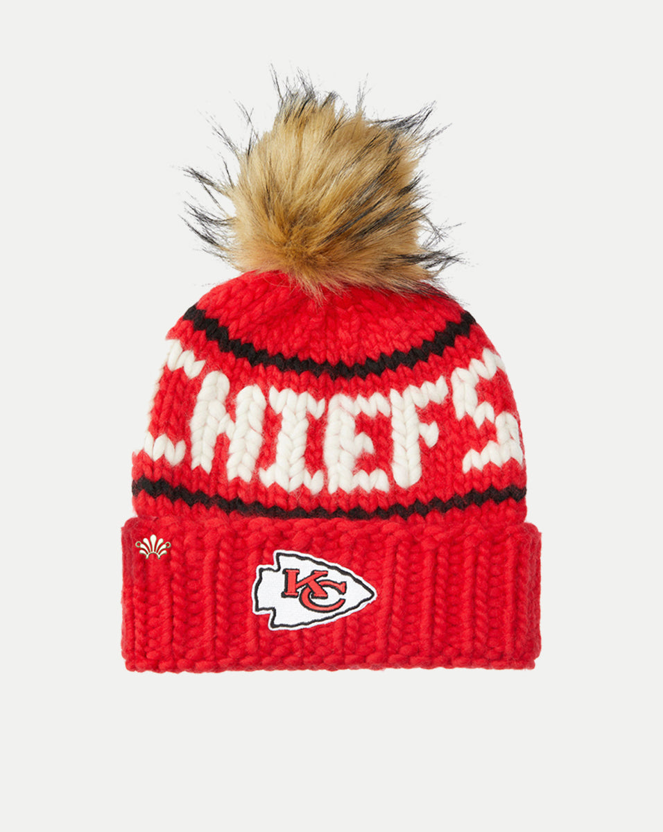 Kansas City Chiefs Wool Beanie with Faux Fur Pom Pom | Lele Sadoughi