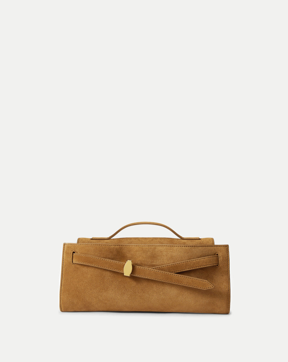 White Leather Clutch with Adjustable Strap & Zip Pocket | Veronica Beard