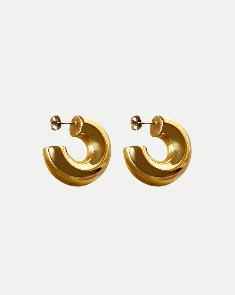 18K Gold-Plated Chubby Hoop Earrings | Anisa Sojka