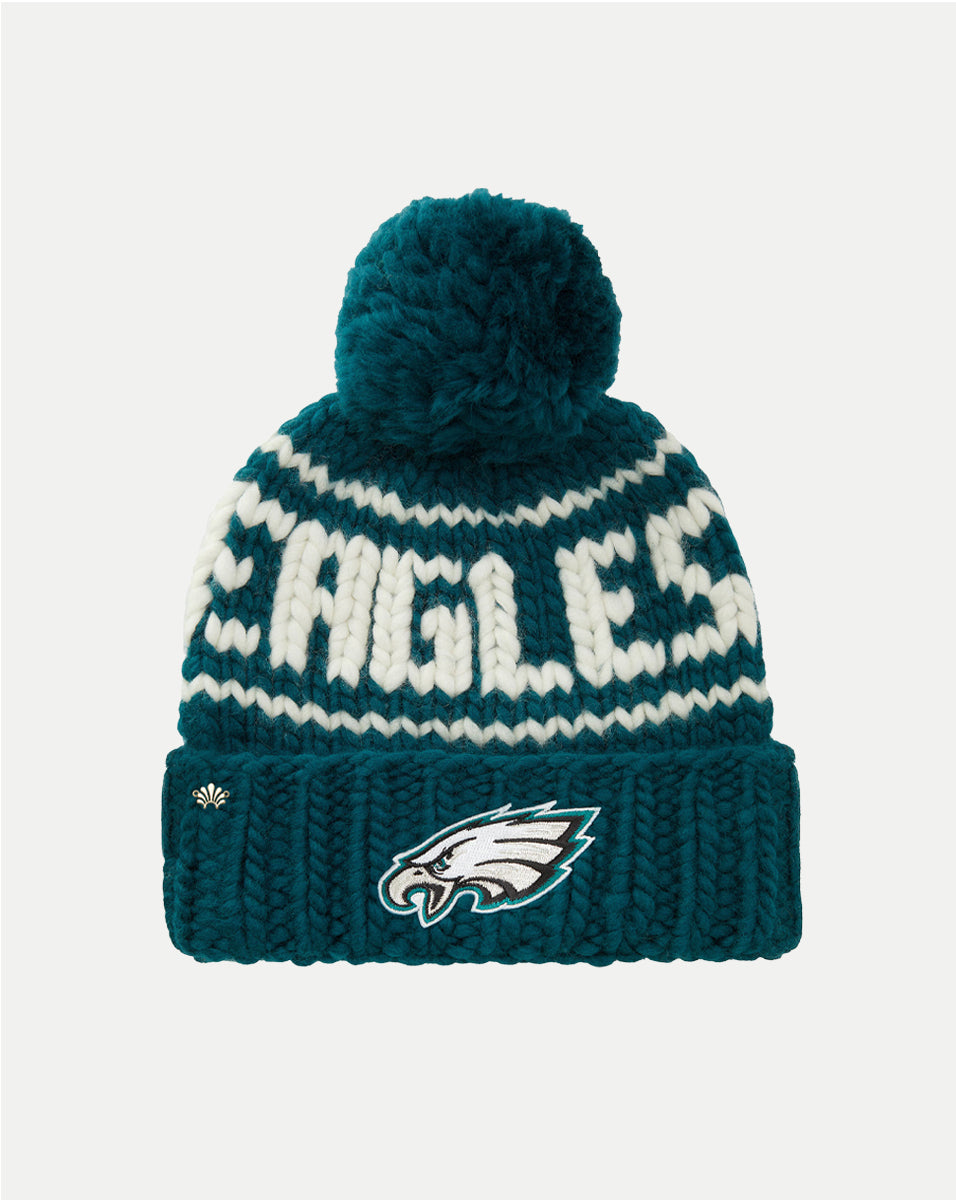 Philadelphia Eagles Wool Beanie with Faux Fur Pom Pom | Lele Sadoughi