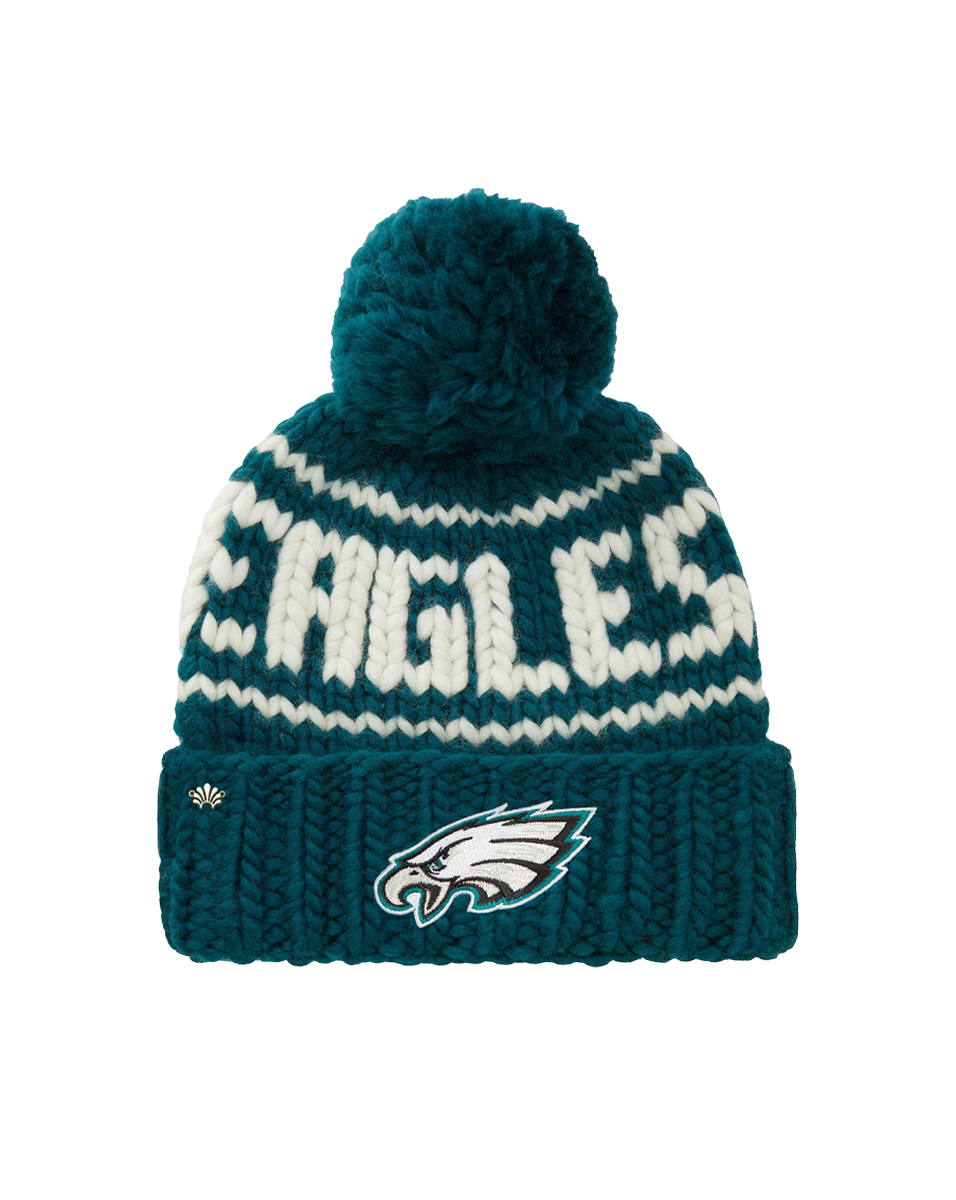 Philadelphia Eagles Wool Beanie with Faux Fur Pom Pom | Lele Sadoughi