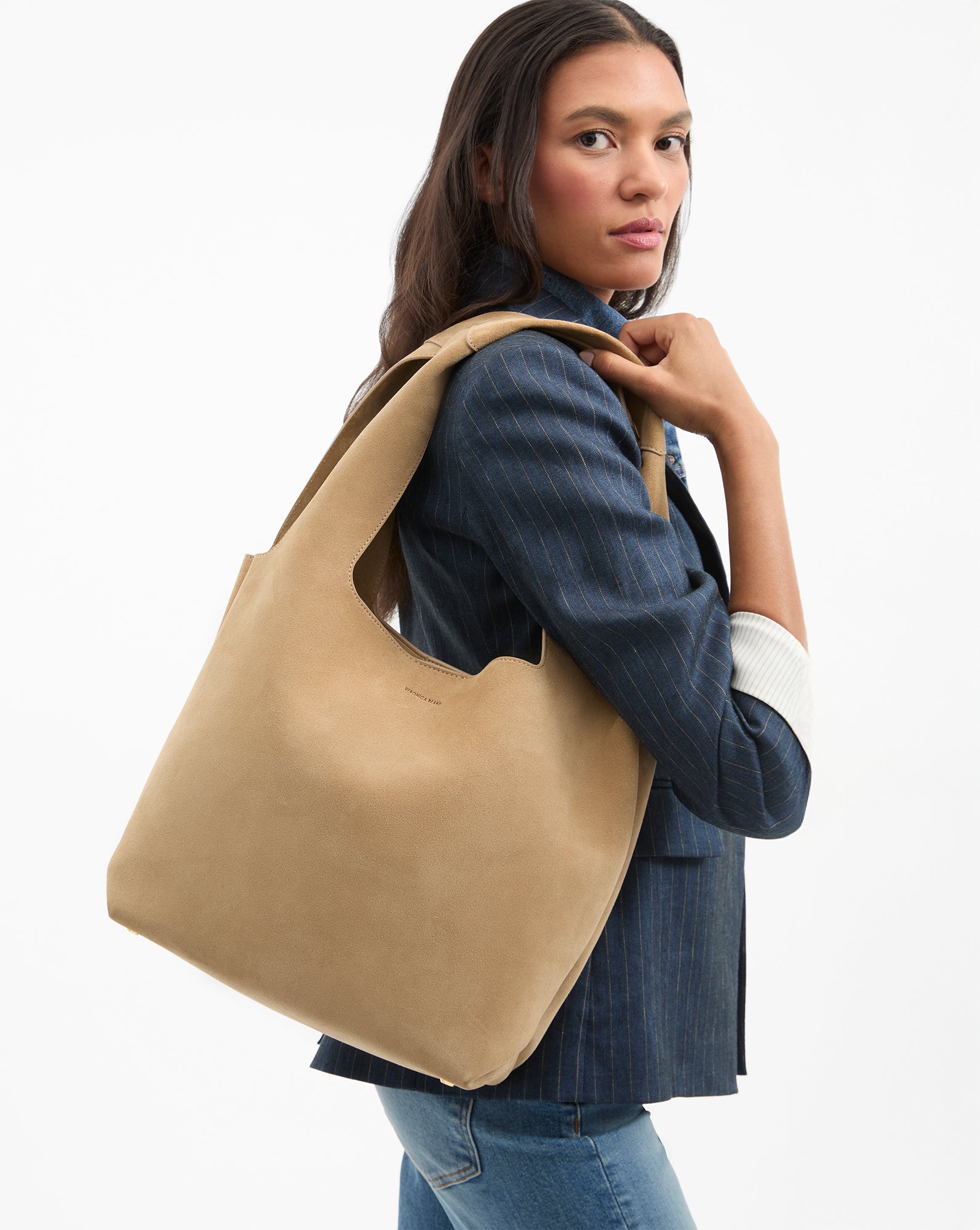 Black Italian Suede Sling Bag for Everyday Use | Veronica Beard