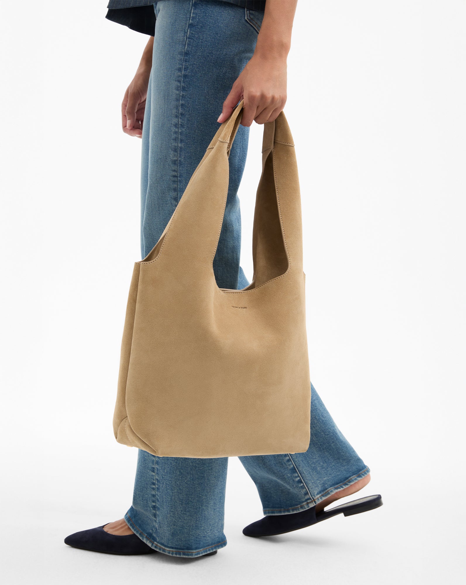Black Italian Suede Sling Bag for Everyday Use | Veronica Beard