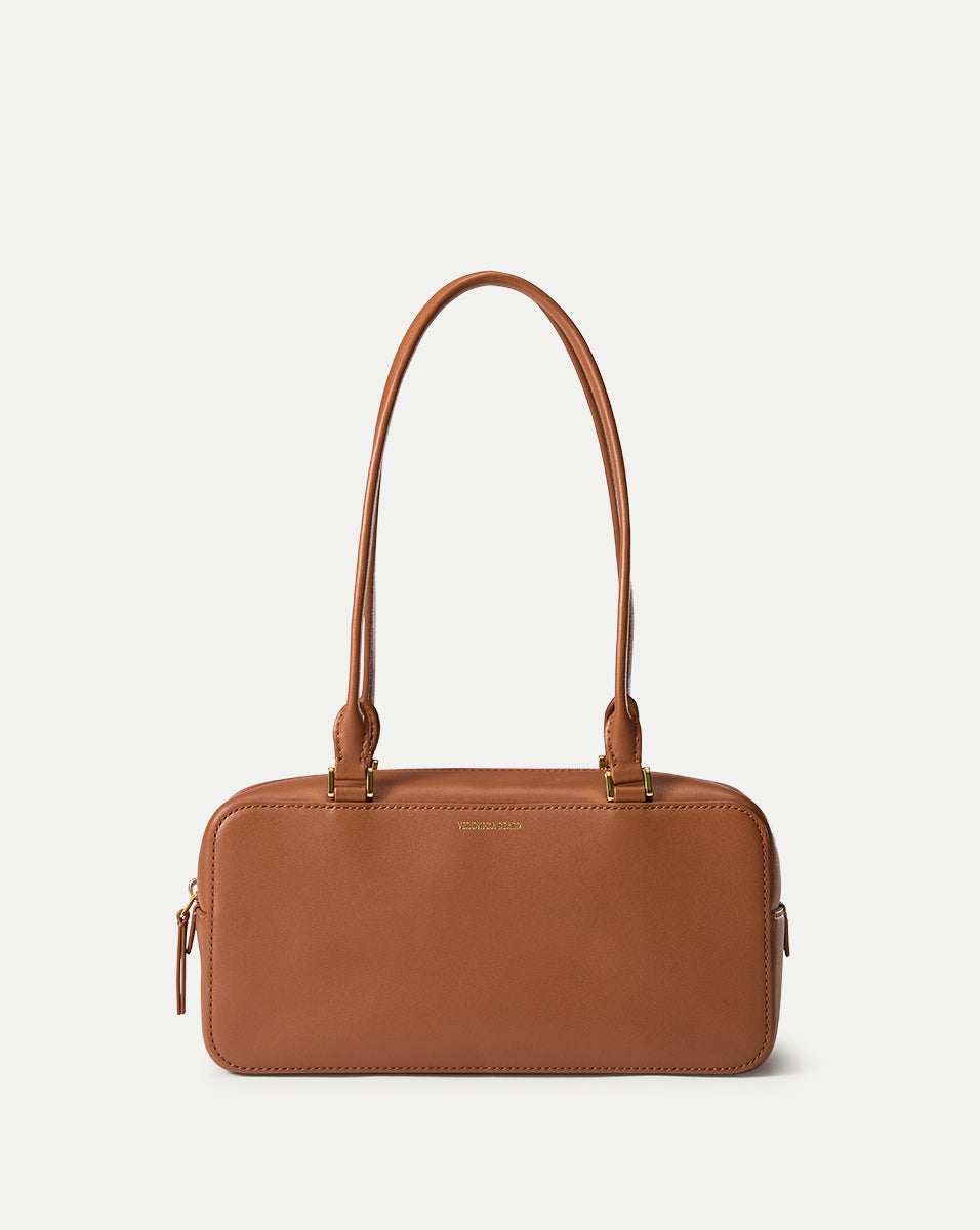 Leather Shoulder Bag for Women | Boxy Zip Top Handles