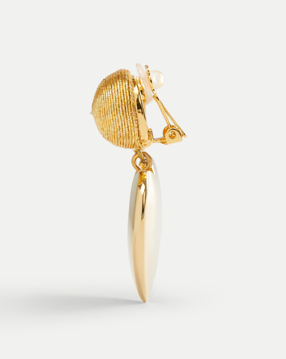 Gold-Plated Mini Cora Earrings with Clip Backing | Rebecca De Ravenel