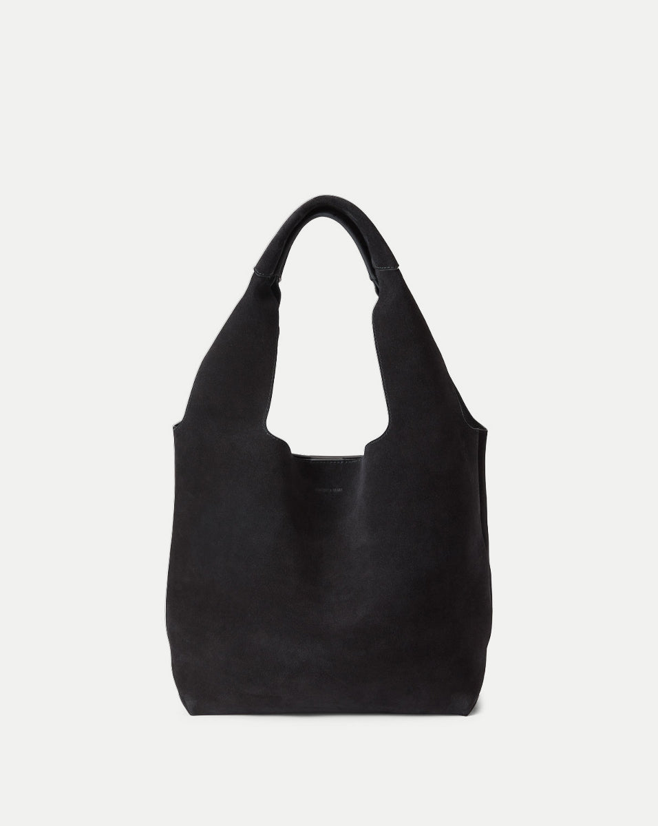 Black Italian Suede Sling Bag for Everyday Use | Veronica Beard