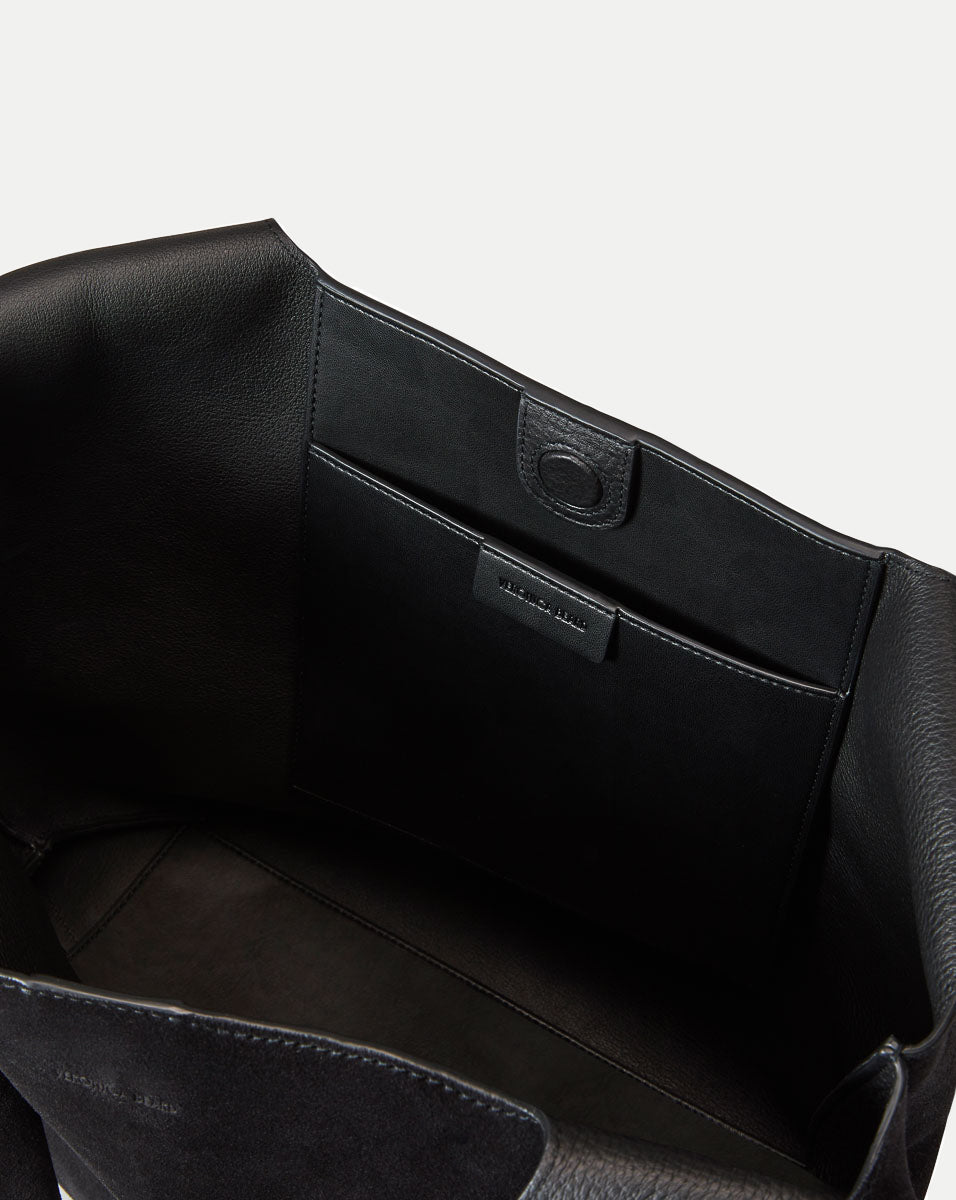 Black Italian Suede Sling Bag for Everyday Use | Veronica Beard