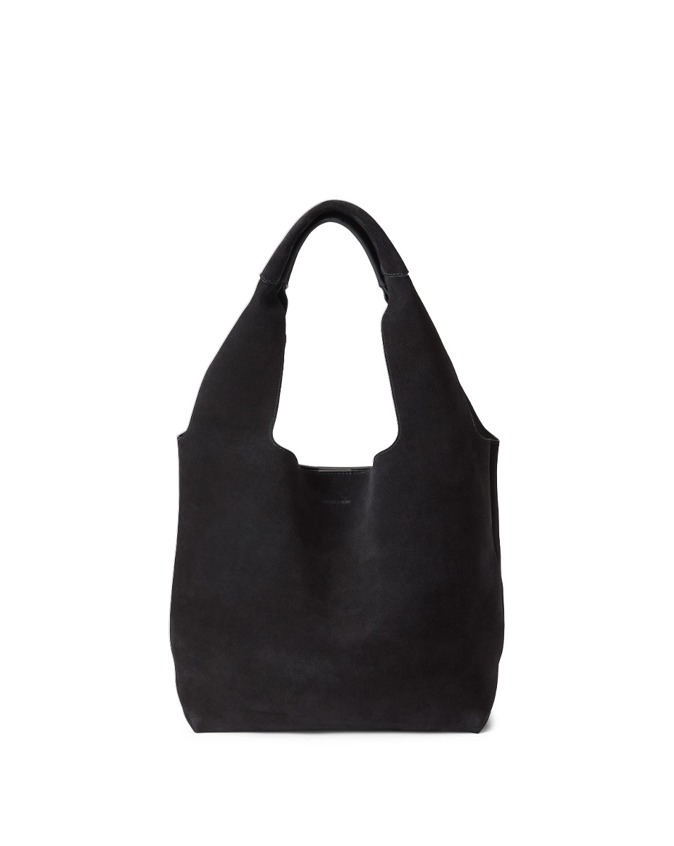 Black Italian Suede Sling Bag for Everyday Use | Veronica Beard