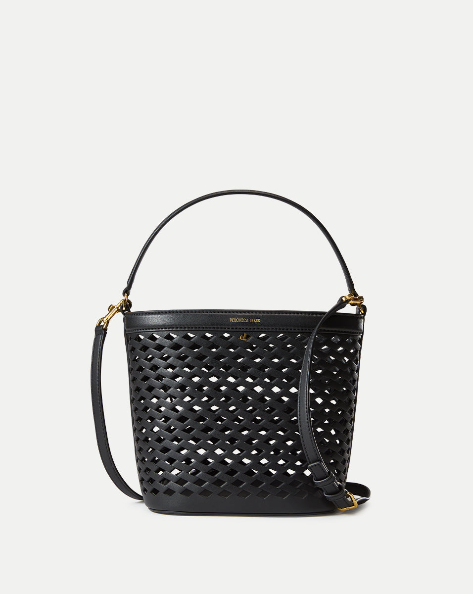 Perforated Leather Feedbag with Removable Strap | Luxe Everyday Bag