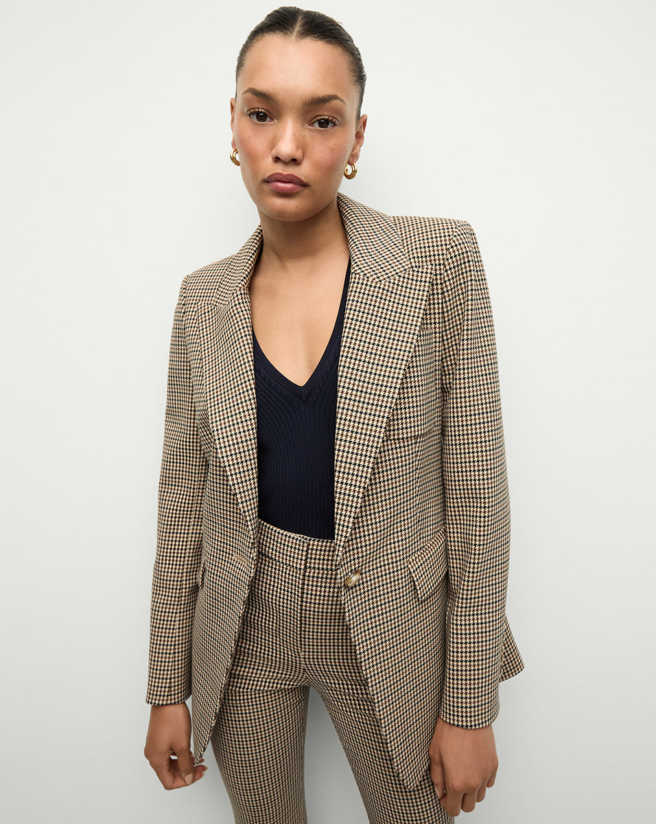 Micro Houndstooth Dickey Jacket with Relaxed Fit | Livvy