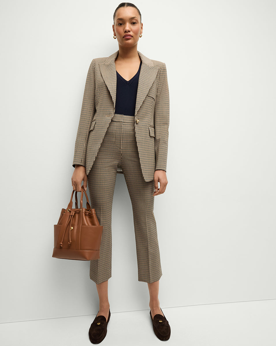Micro Houndstooth Dickey Jacket with Relaxed Fit | Livvy