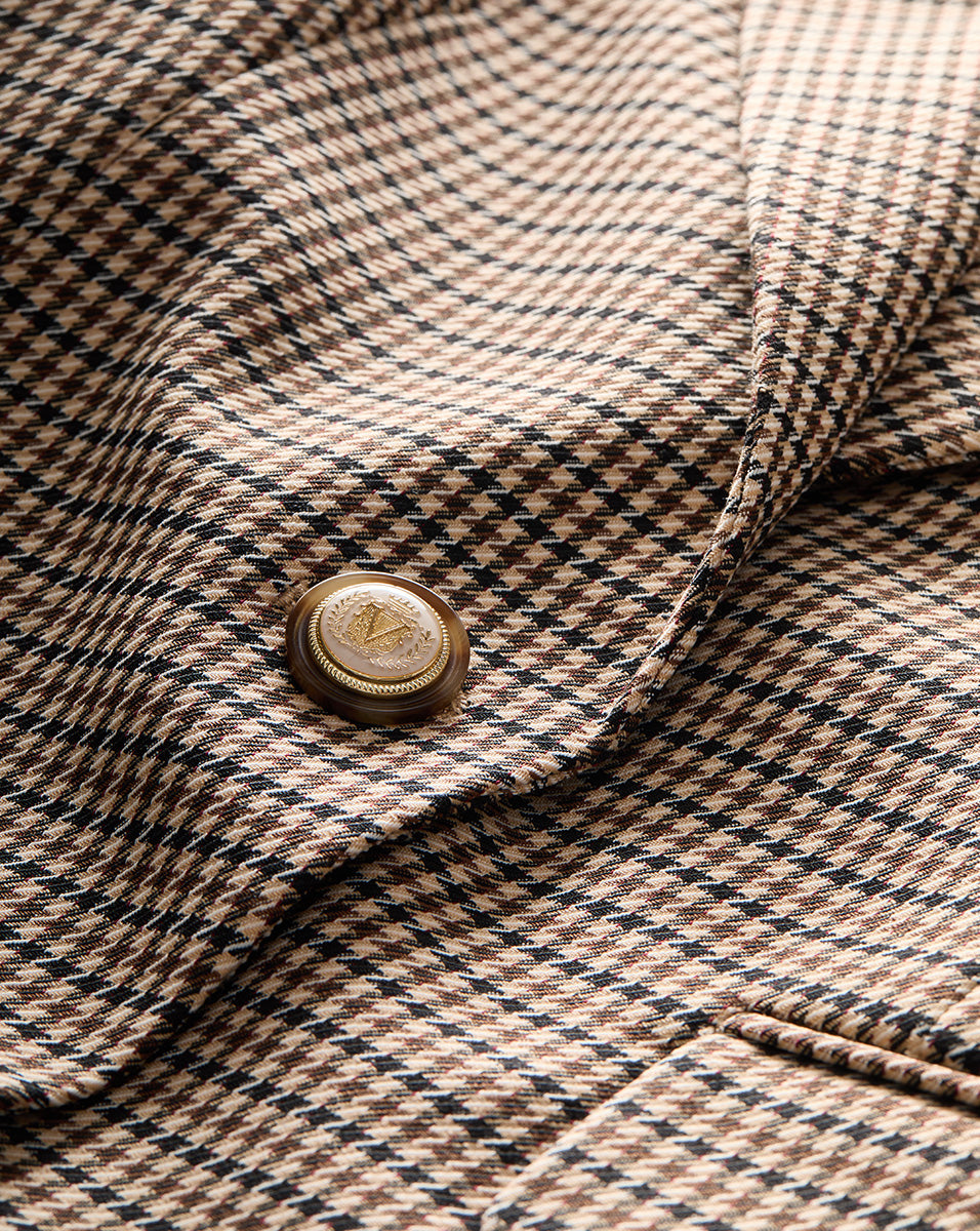 Micro Houndstooth Dickey Jacket with Relaxed Fit | Livvy