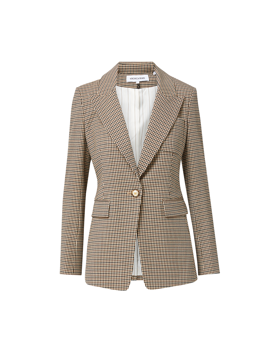 Micro Houndstooth Dickey Jacket with Relaxed Fit | Livvy