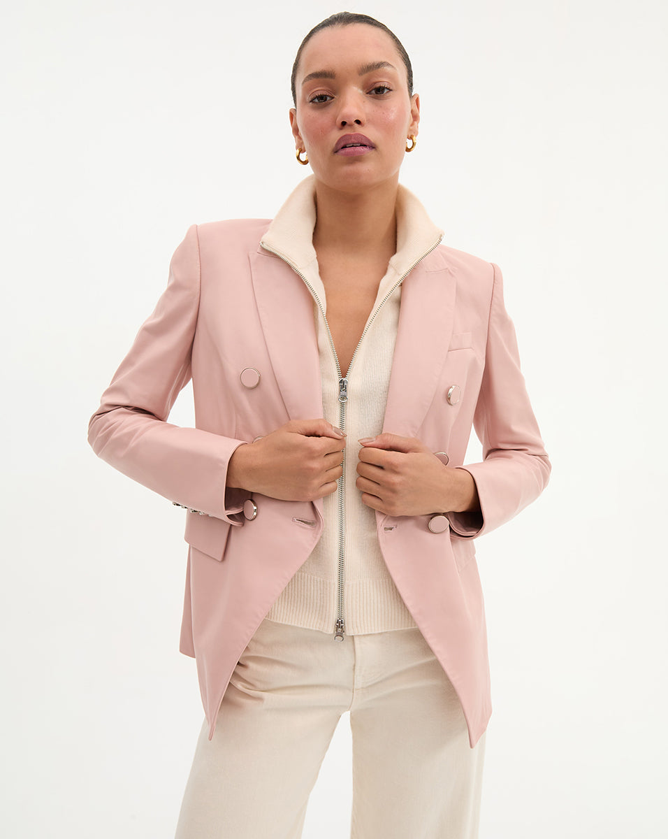 Pink Leather Dickey Jacket for Women | Miller Lambskin