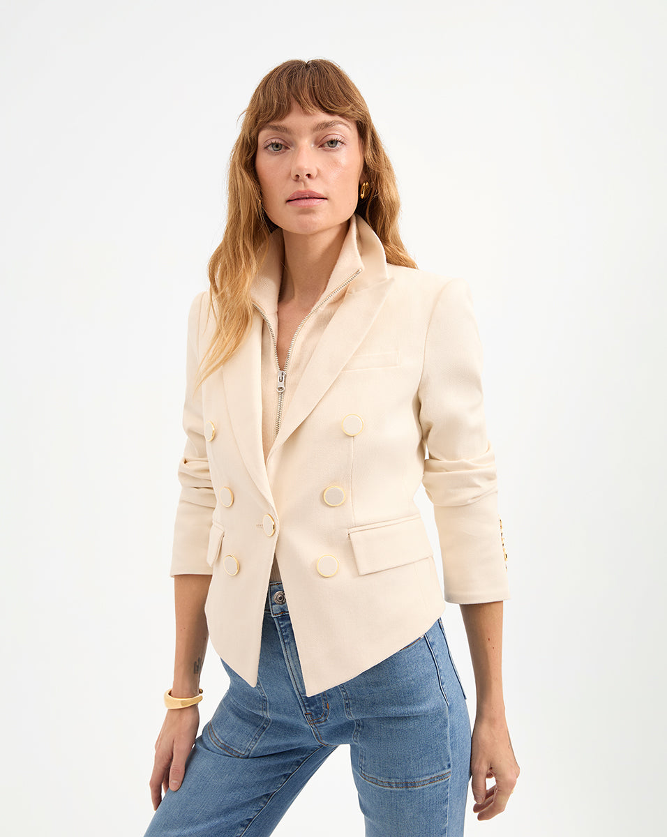 Tailored Diego Dickey Jacket with Angled Hemline | Made in USA