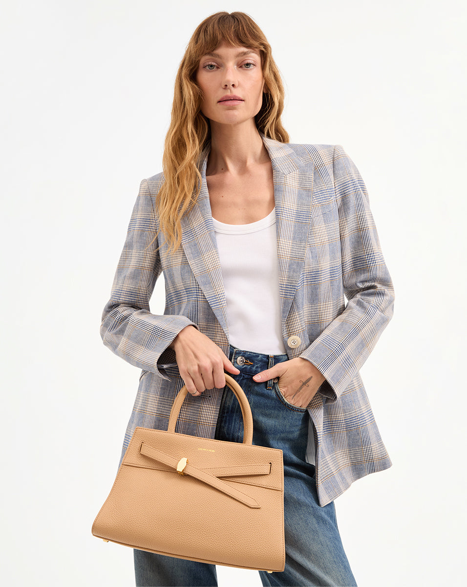 Light Blue Plaid Blazer Jacket for Women | Maci Dickey