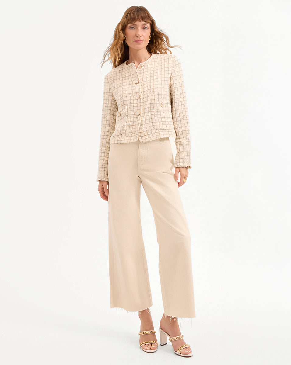 Metallic Tweed Jacket for Women | Andrea Italian Cotton