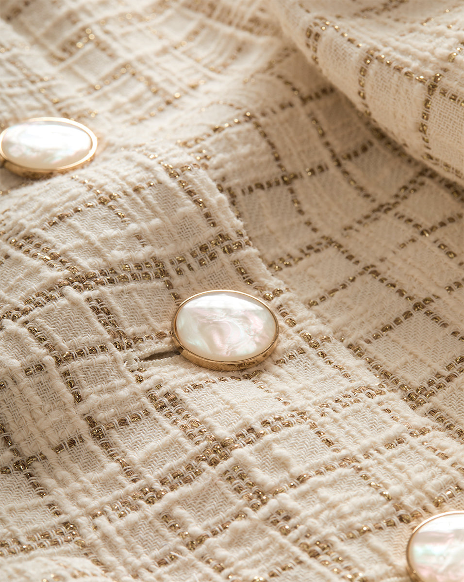 Metallic Tweed Jacket for Women | Andrea Italian Cotton