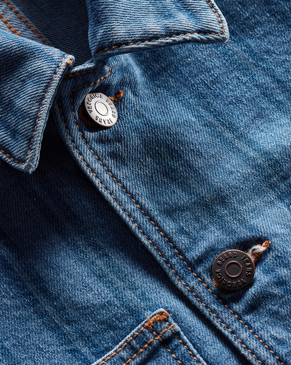 Striped Denim Chore Jacket with Exaggerated Sleeves | Dahl
