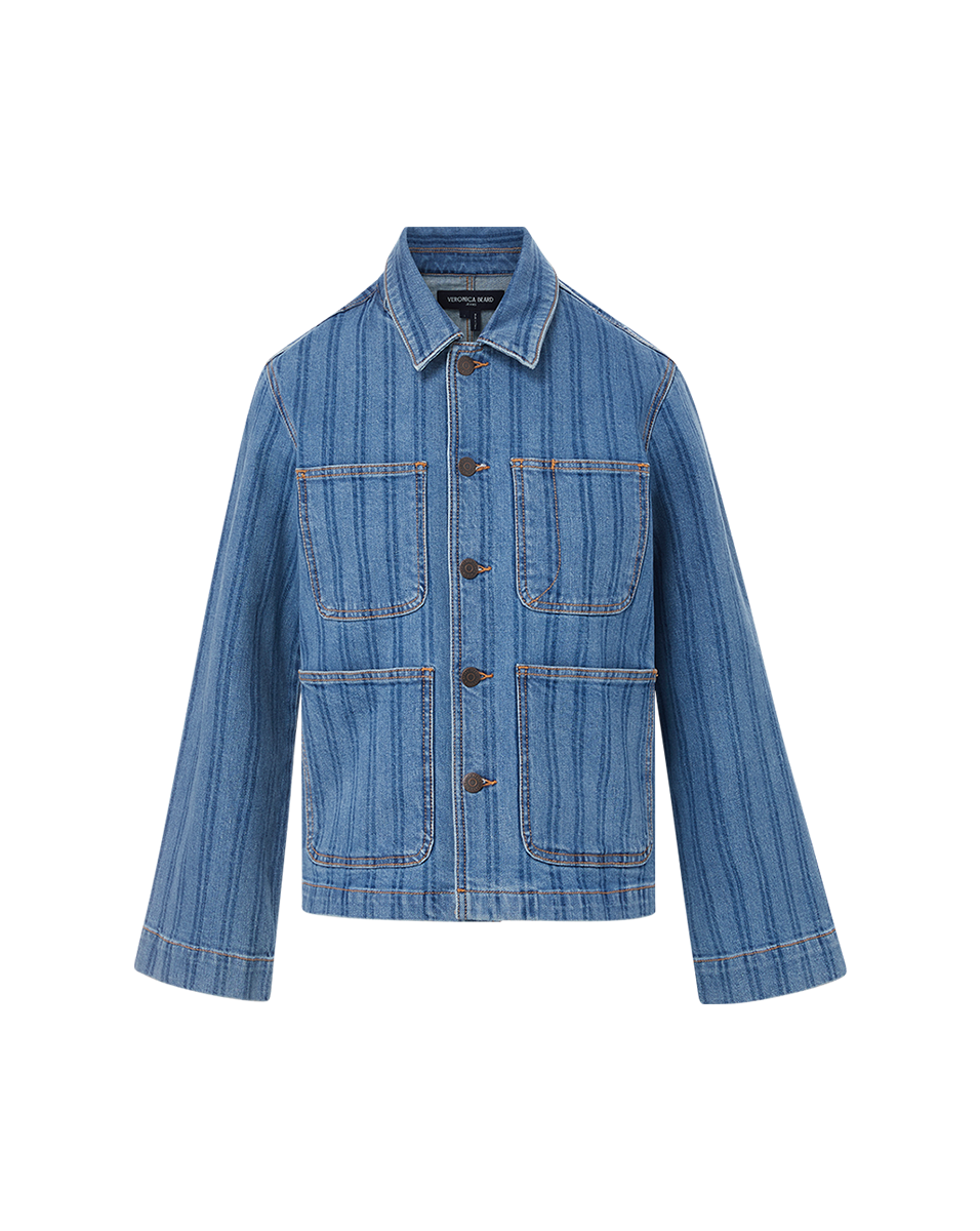 Striped Denim Chore Jacket with Exaggerated Sleeves | Dahl