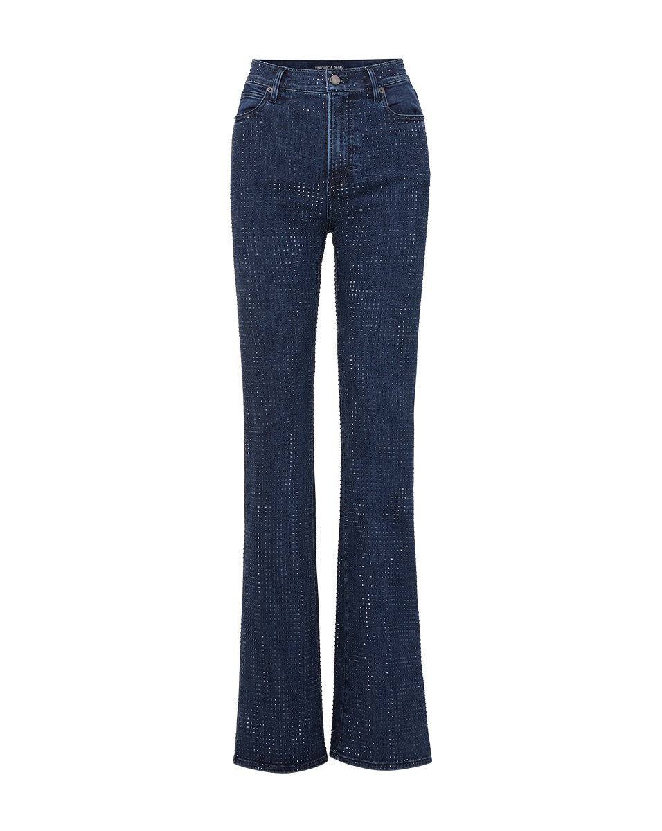 Rhinestone High-Rise Wide-Leg Jeans | Crosbie