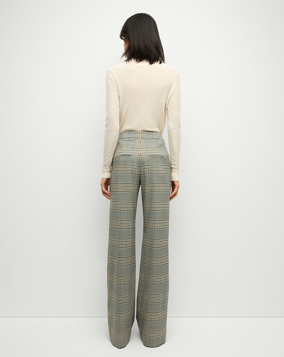 Wide-Leg Plaid Pants for Women | Tonelli High-Waisted Stretch