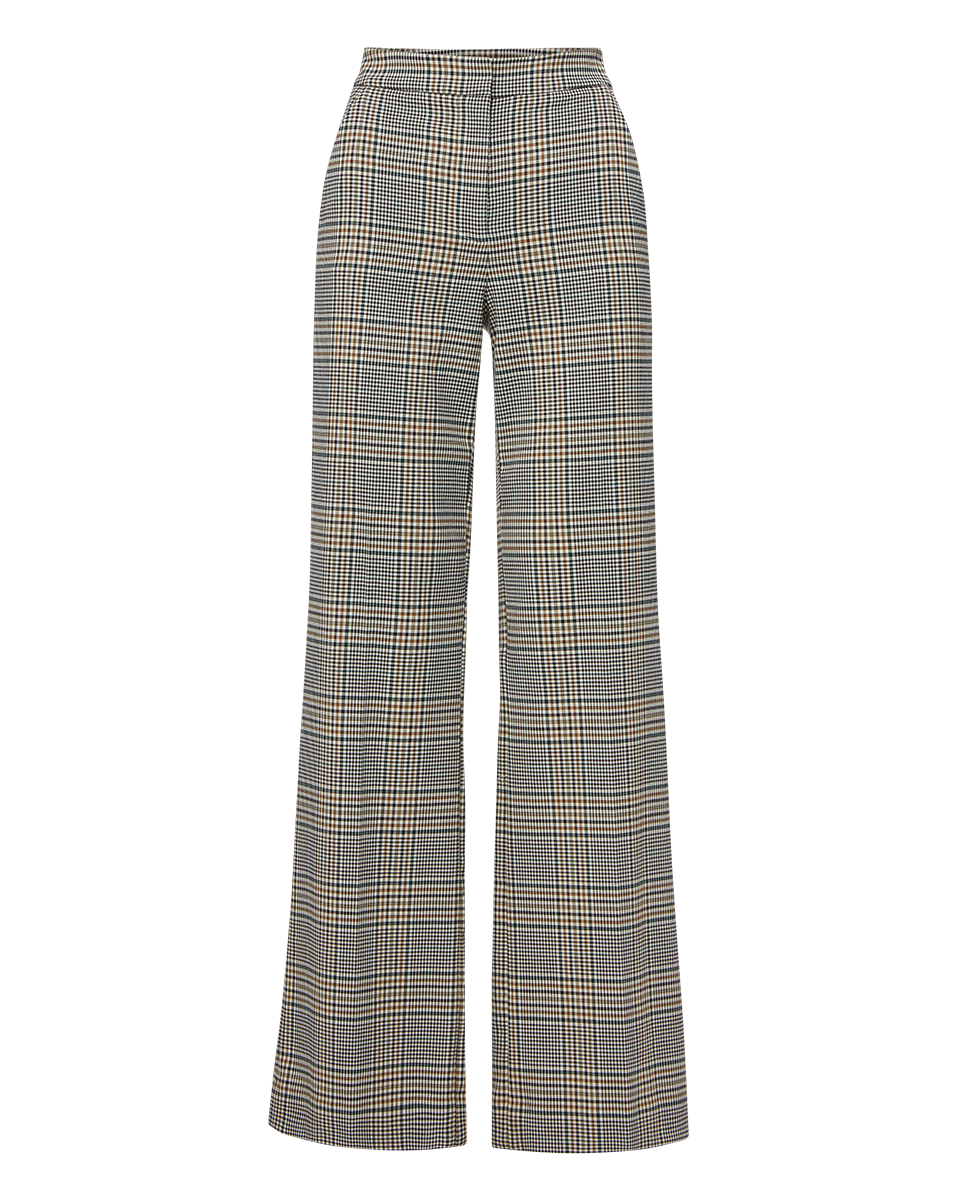 Wide-Leg Plaid Pants for Women | Tonelli High-Waisted Stretch