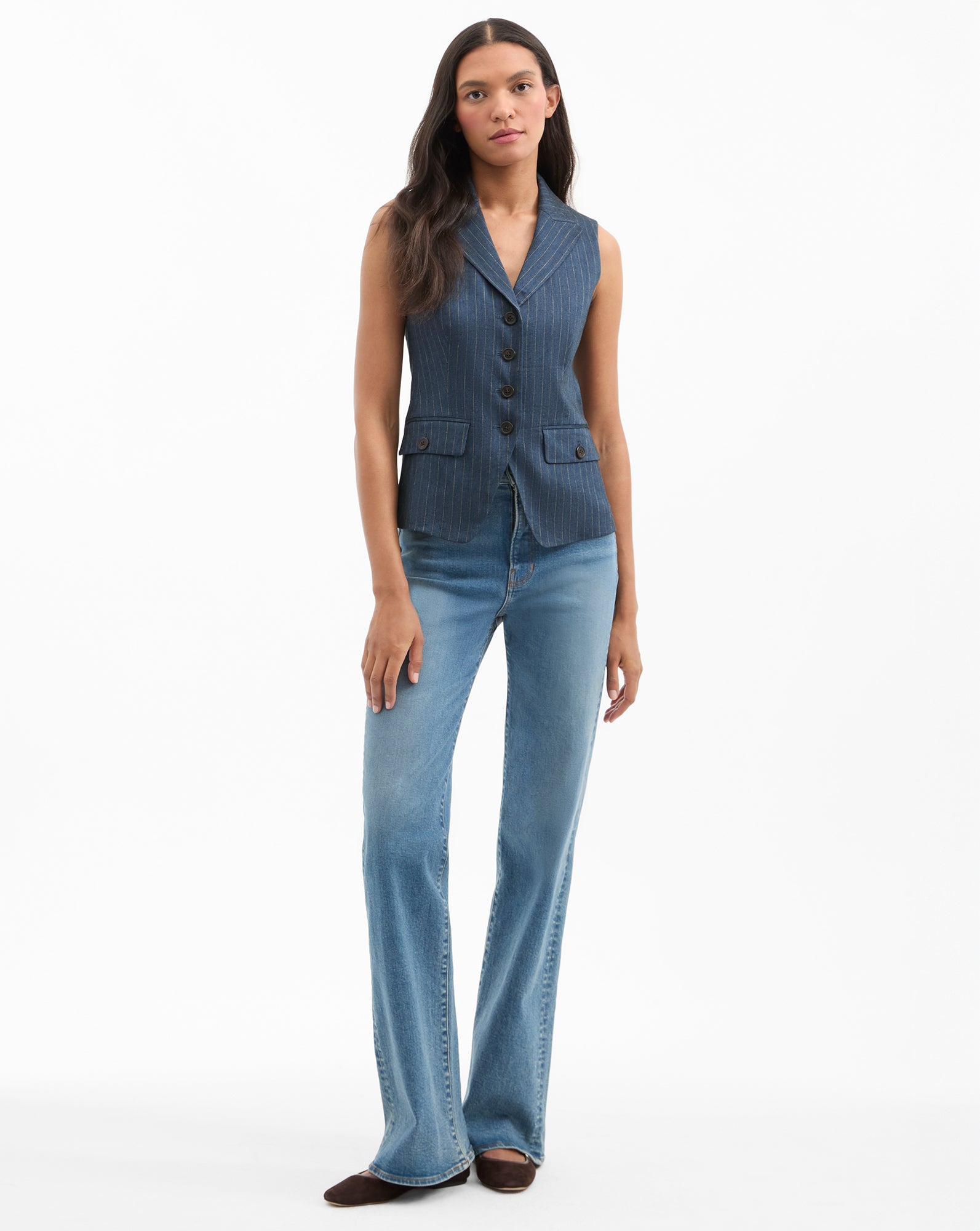 Pinstripe Linen Vest for Men | Benny Tailored Stretch Fit