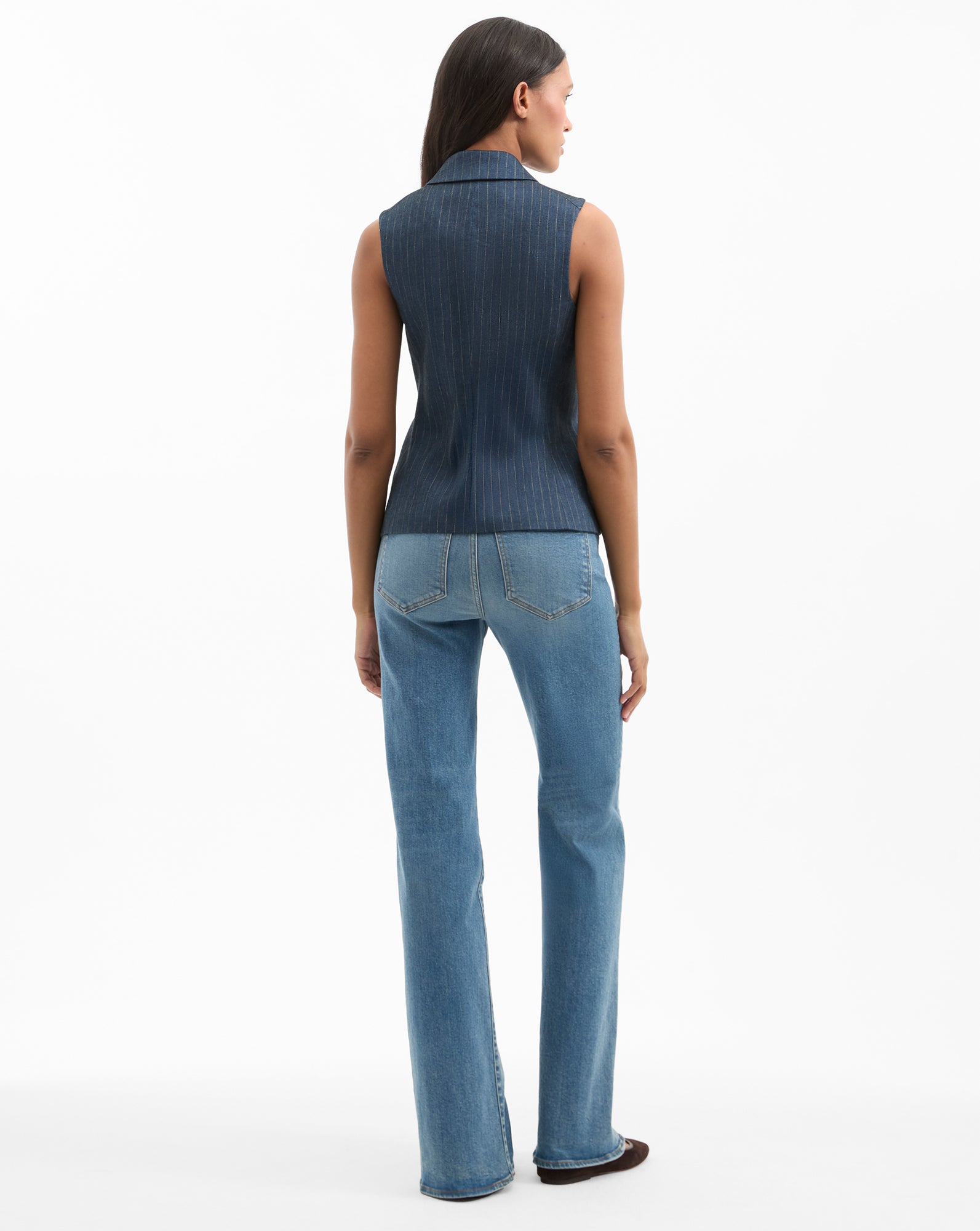 Pinstripe Linen Vest for Men | Benny Tailored Stretch Fit