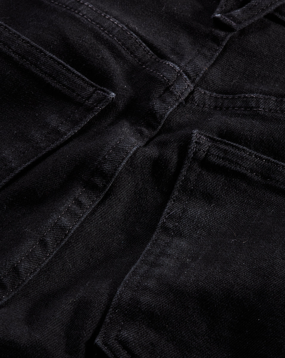 Slim Straight-Leg High-Rise Jeans in Black | Ryleigh Denim