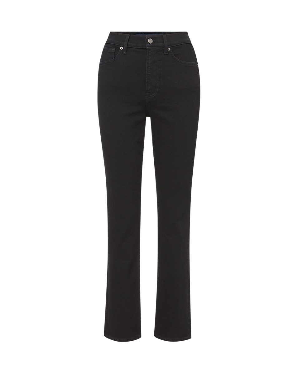 Slim Straight-Leg High-Rise Jeans in Black | Ryleigh Denim