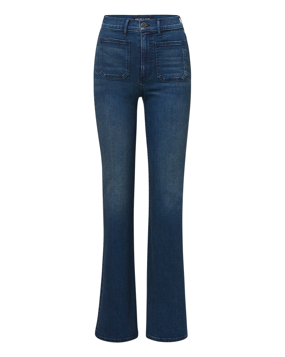High-Rise Slim Wide-Leg Jeans with Patch Pockets | Crosbie