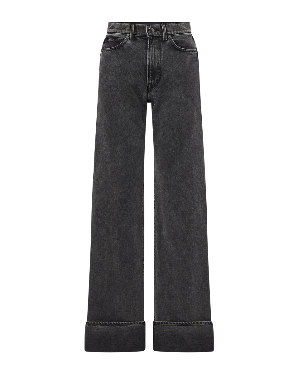 High-Rise Wide-Leg Jeans with Oversized Cuffs | Taylor Denim