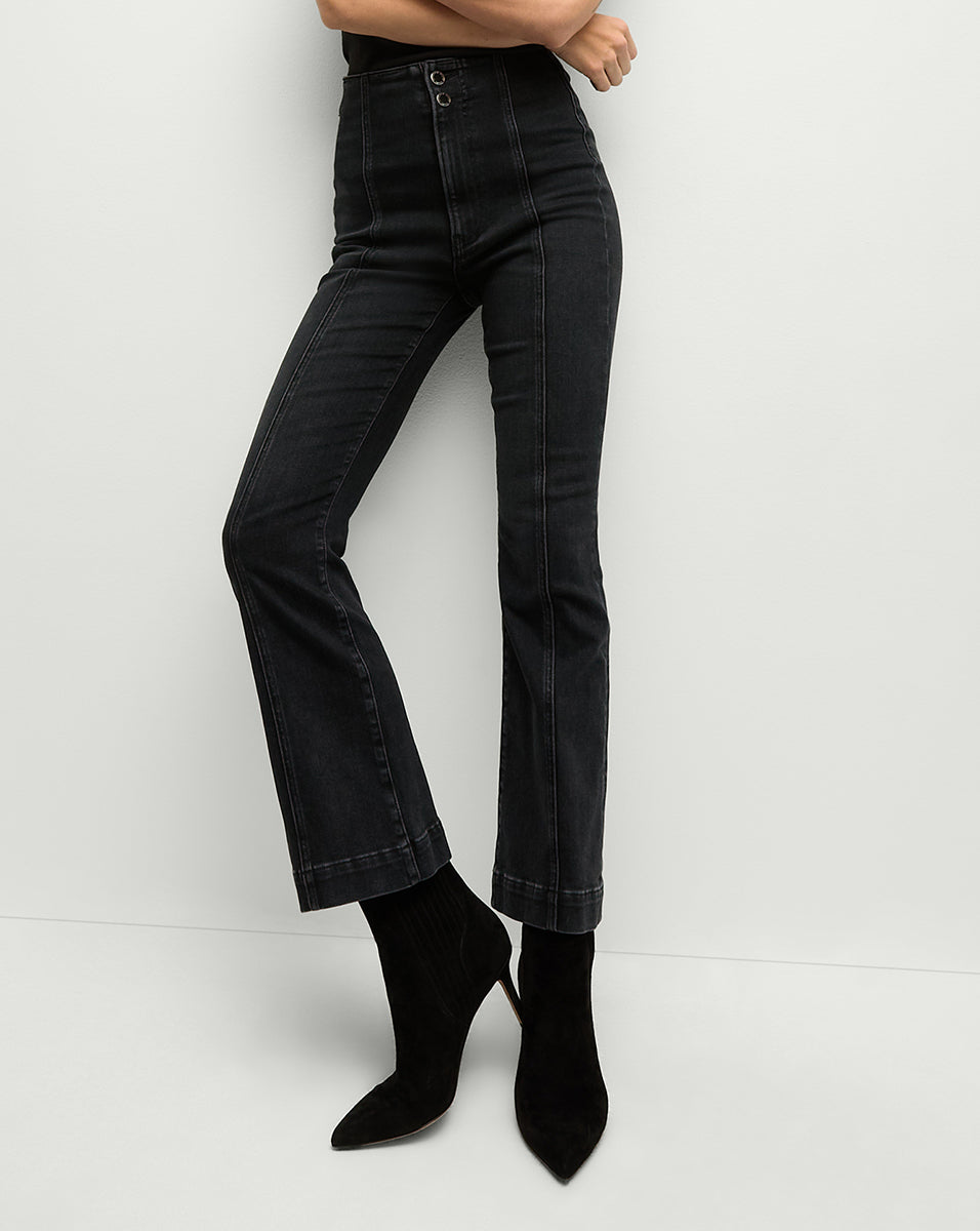 High-Rise Kick-Flare Jeans with Super-Stretch Denim | Carson