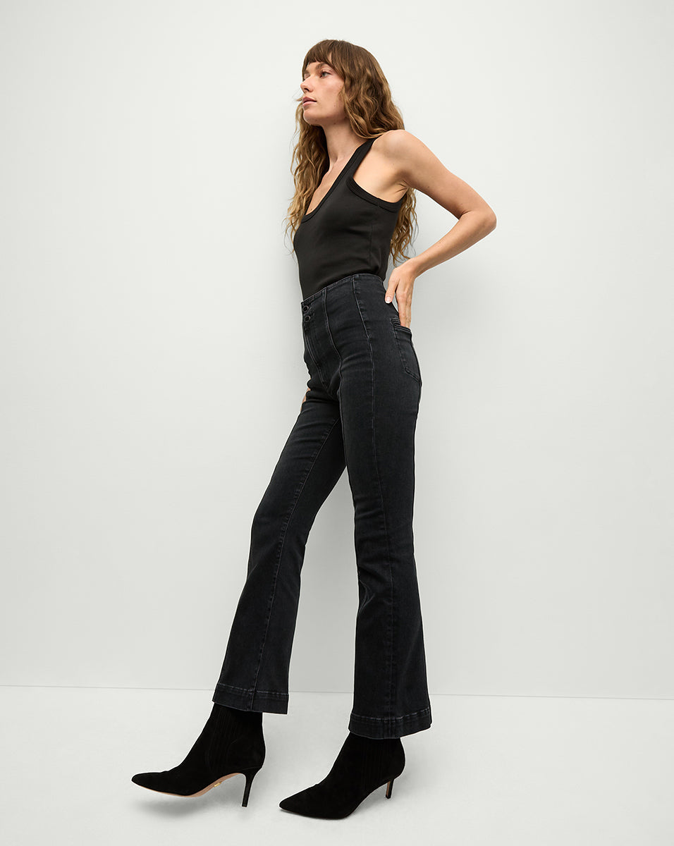 High-Rise Kick-Flare Jeans with Super-Stretch Denim | Carson