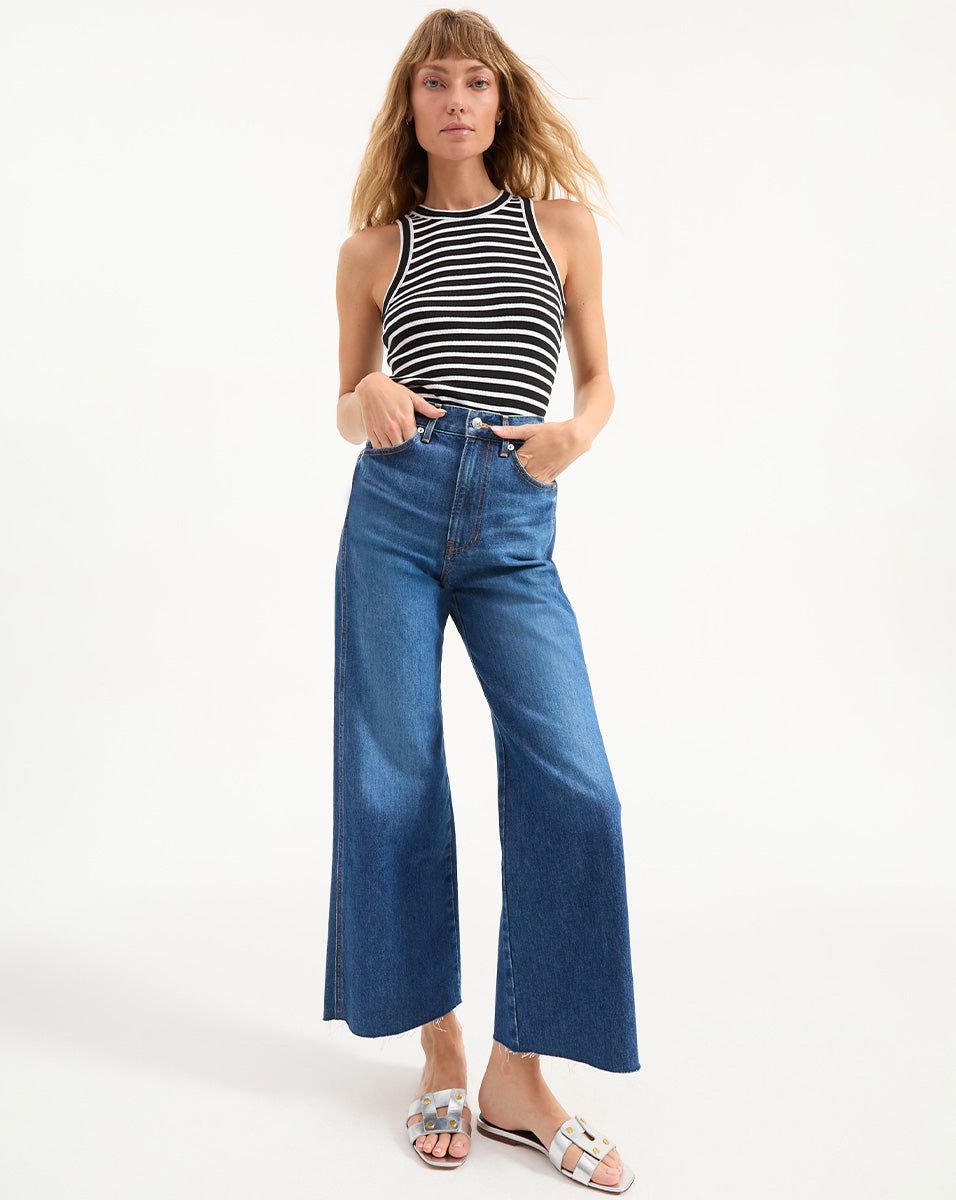 White Cropped Wide-Leg Jeans | High-Rise Japanese Denim | Taylor