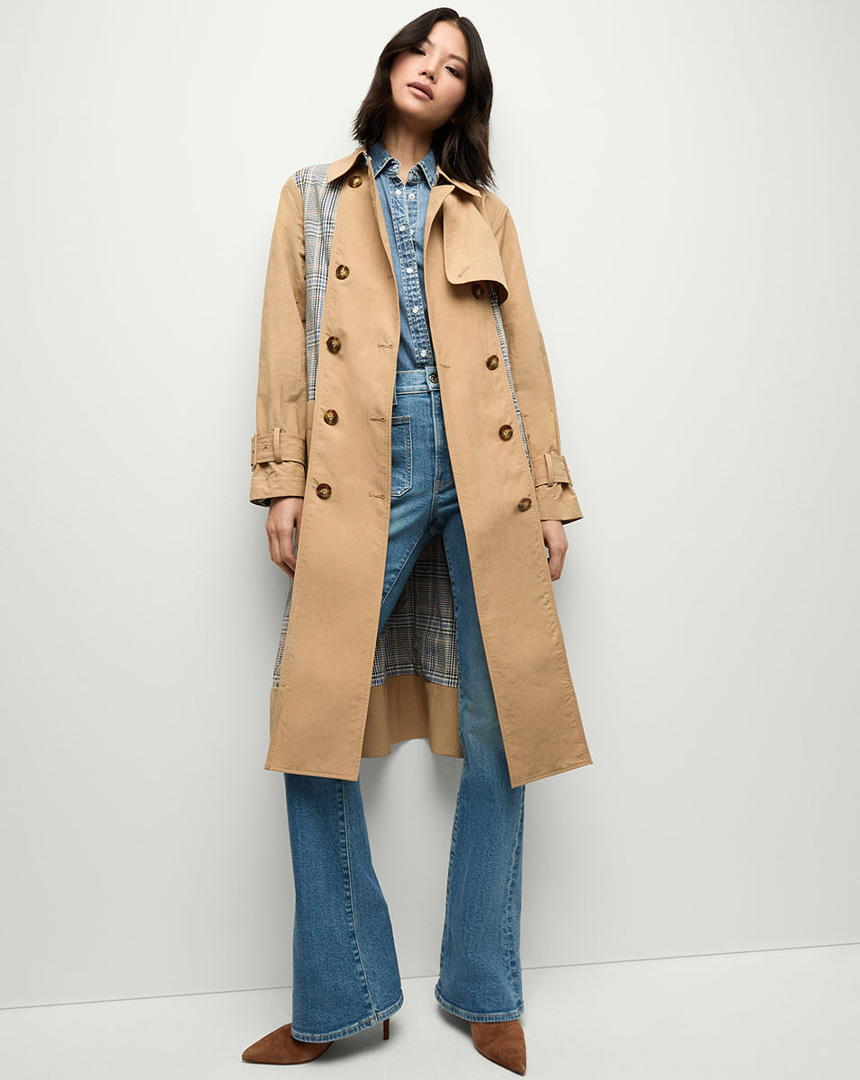 Water-Resistant Patchwork Trench Coat for Men | Liam