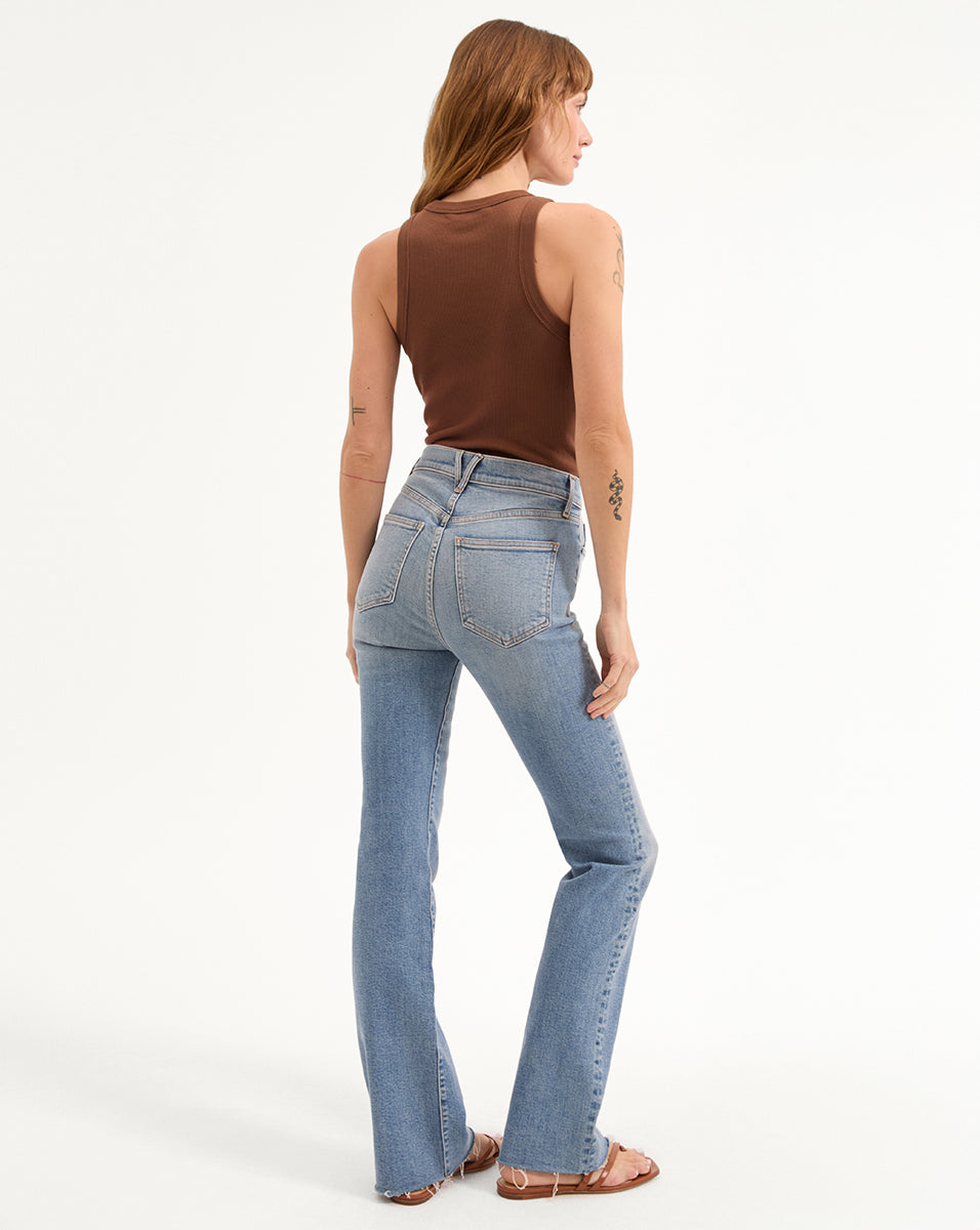 Raw Hem Bootcut Jeans for Women | Premium Italian Denim
