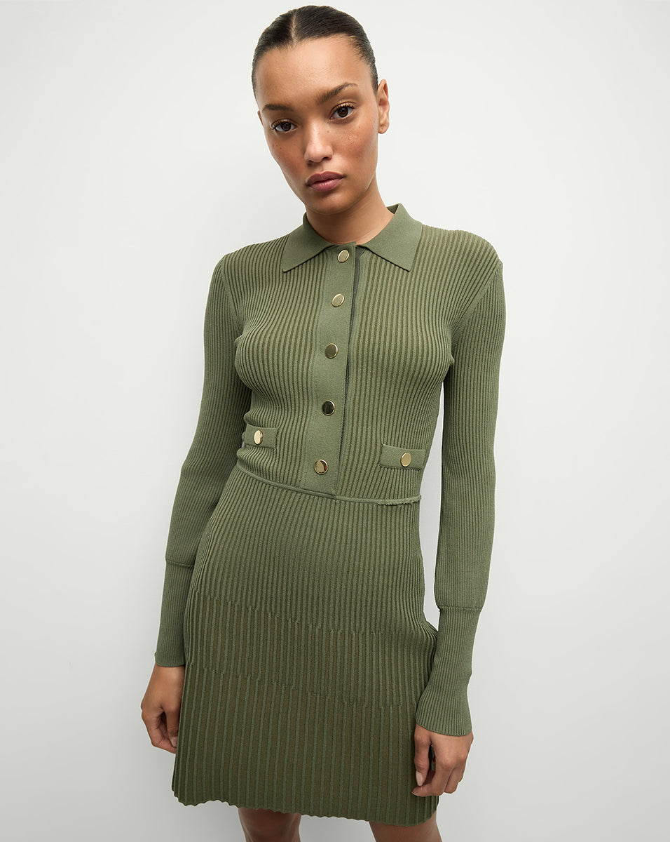 Ribbed Sweater Dress with Bishop Sleeves | Lauper Mini Dress