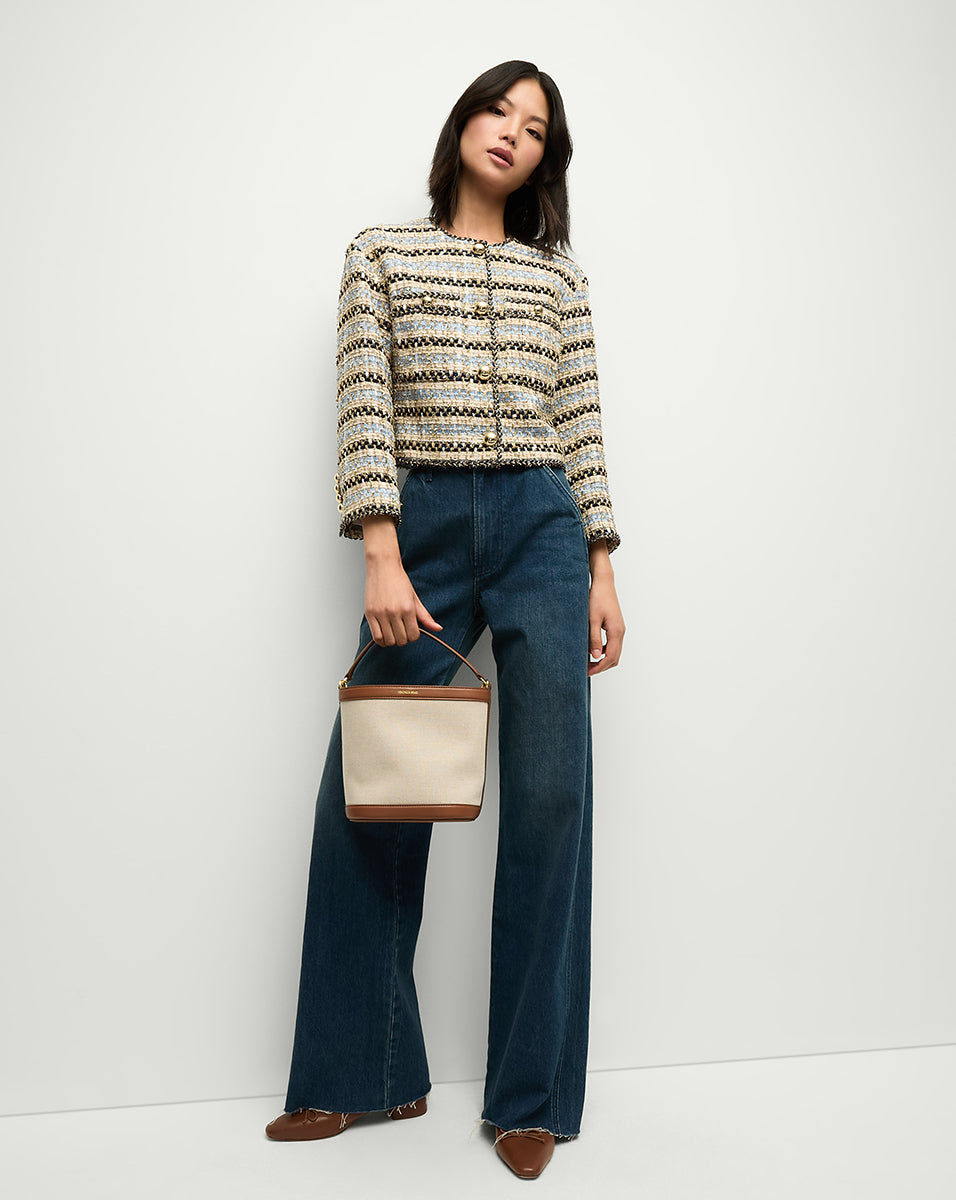 Metallic Tweed Jacket for Women | Italian Stretch Cotton | Sumira