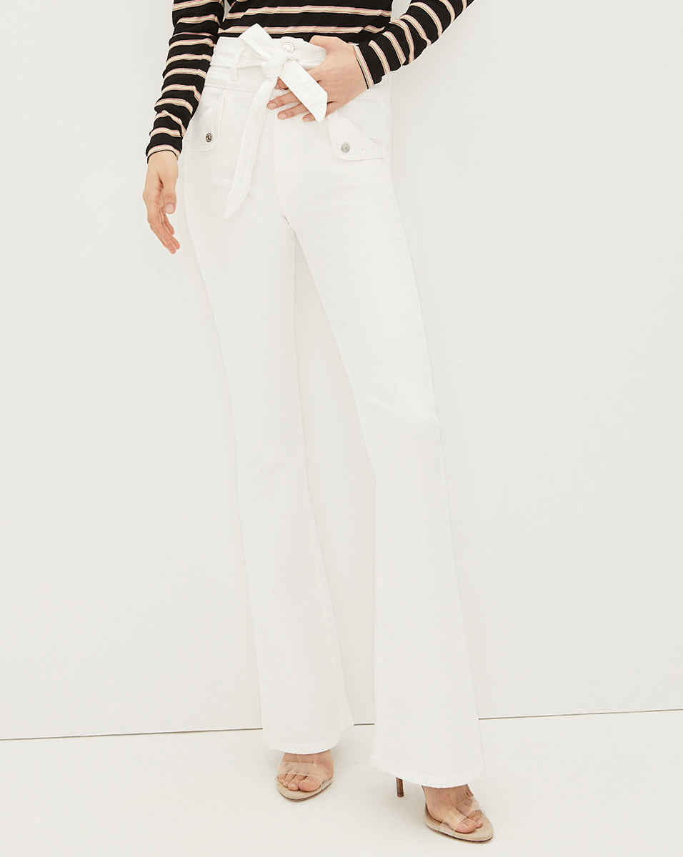 Skinny-Flare Jeans with Tie Waist & Premium Denim | Giselle