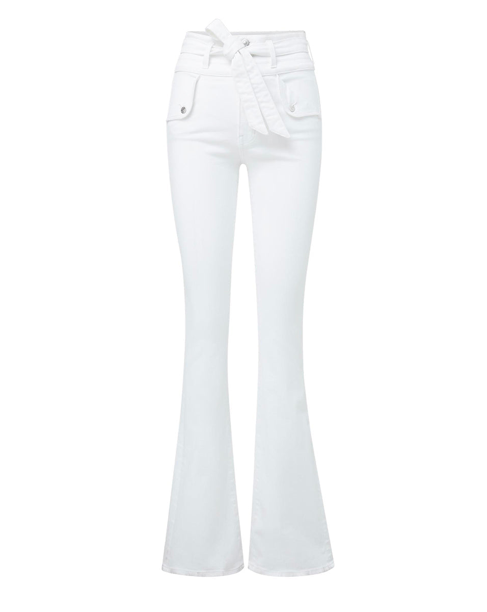 Skinny-Flare Jeans with Tie Waist & Premium Denim | Giselle