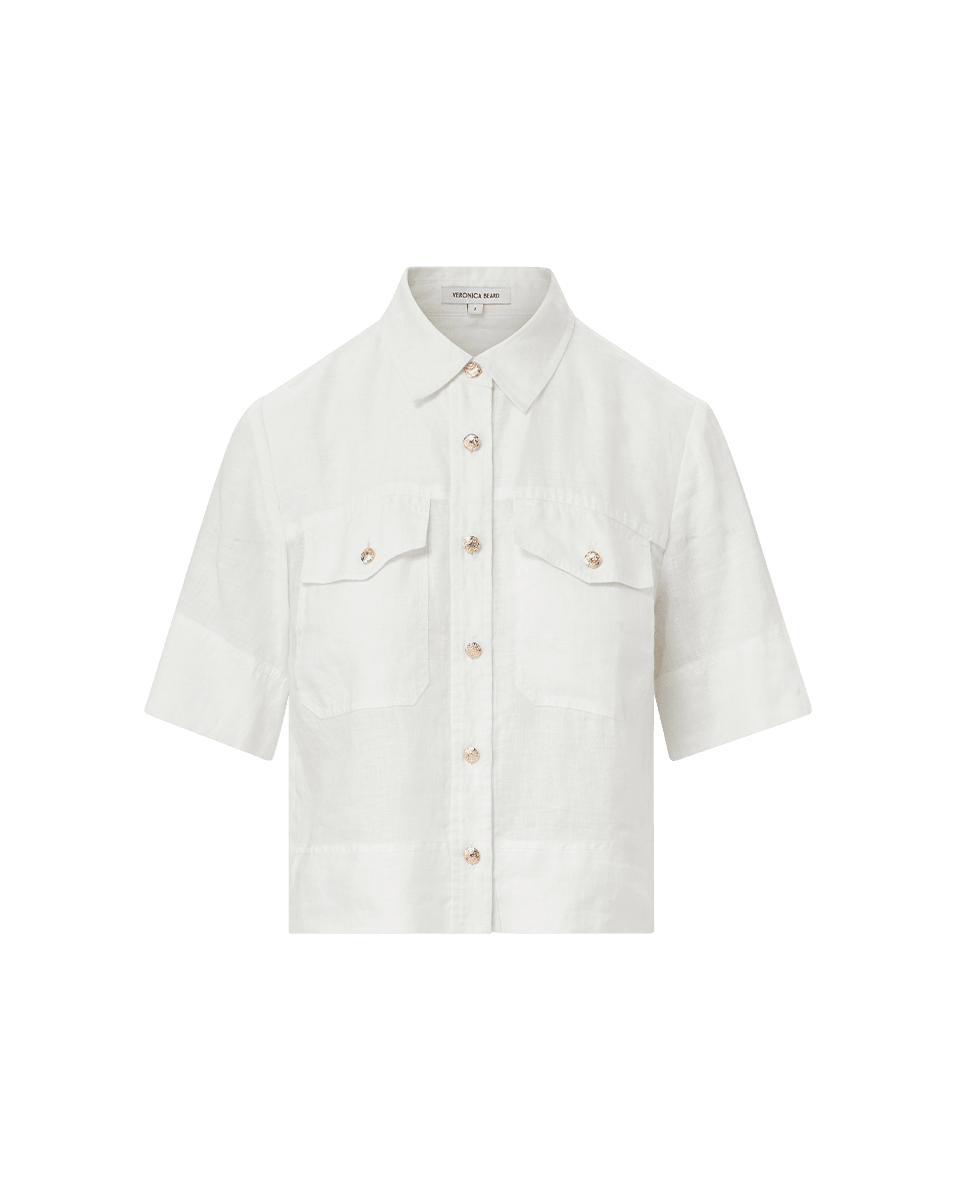Lightweight Linen Shirt with Cropped Boxy Fit & Pockets | Spruce