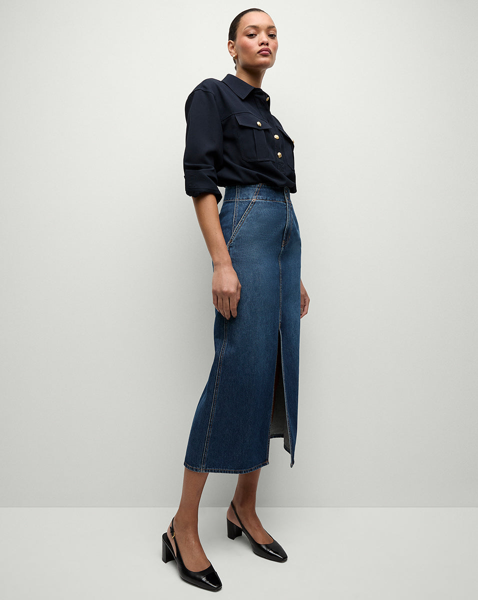 Women's Cropped Safari Shirt with Flap Pockets | Colvin Top