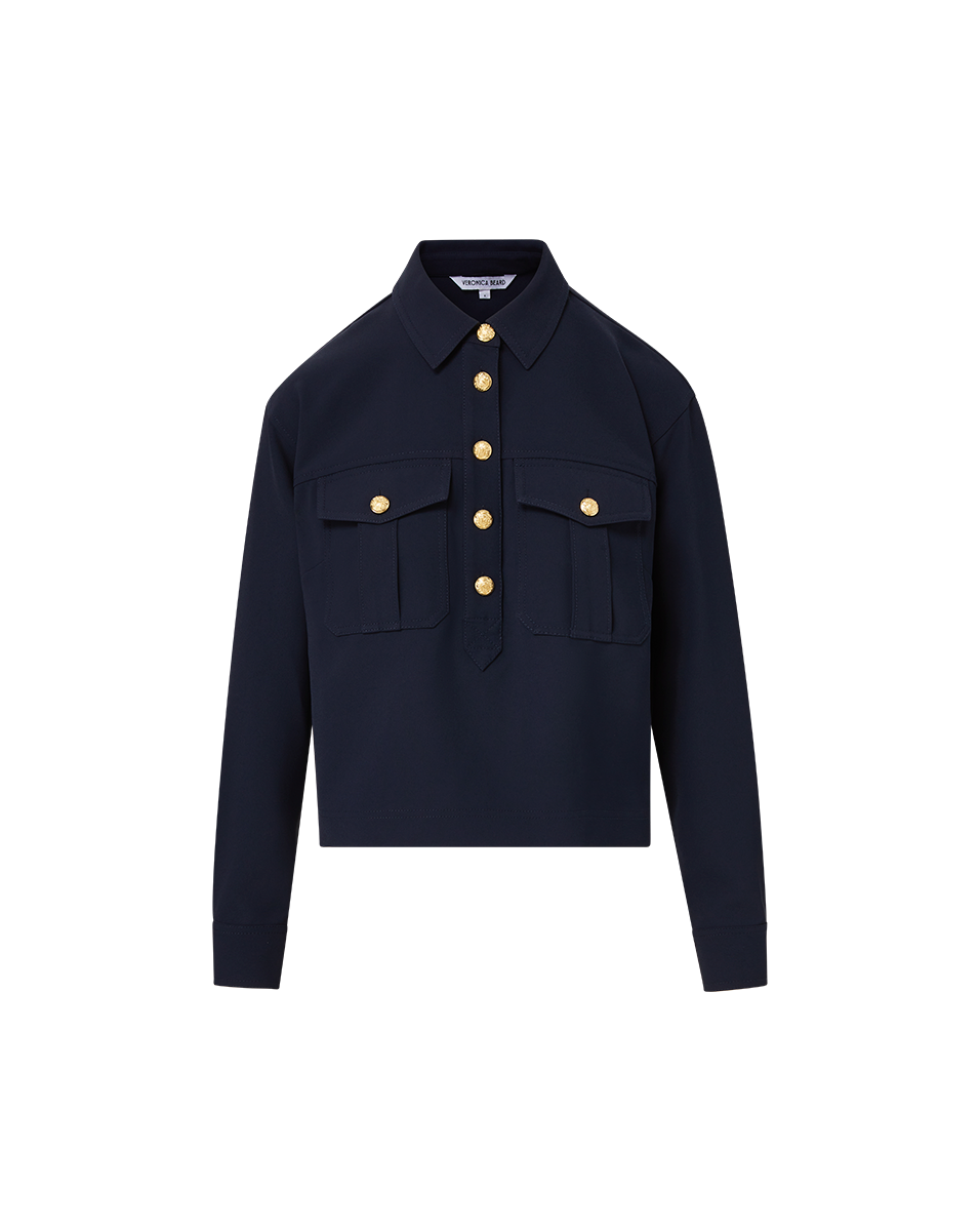 Women's Cropped Safari Shirt with Flap Pockets | Colvin Top