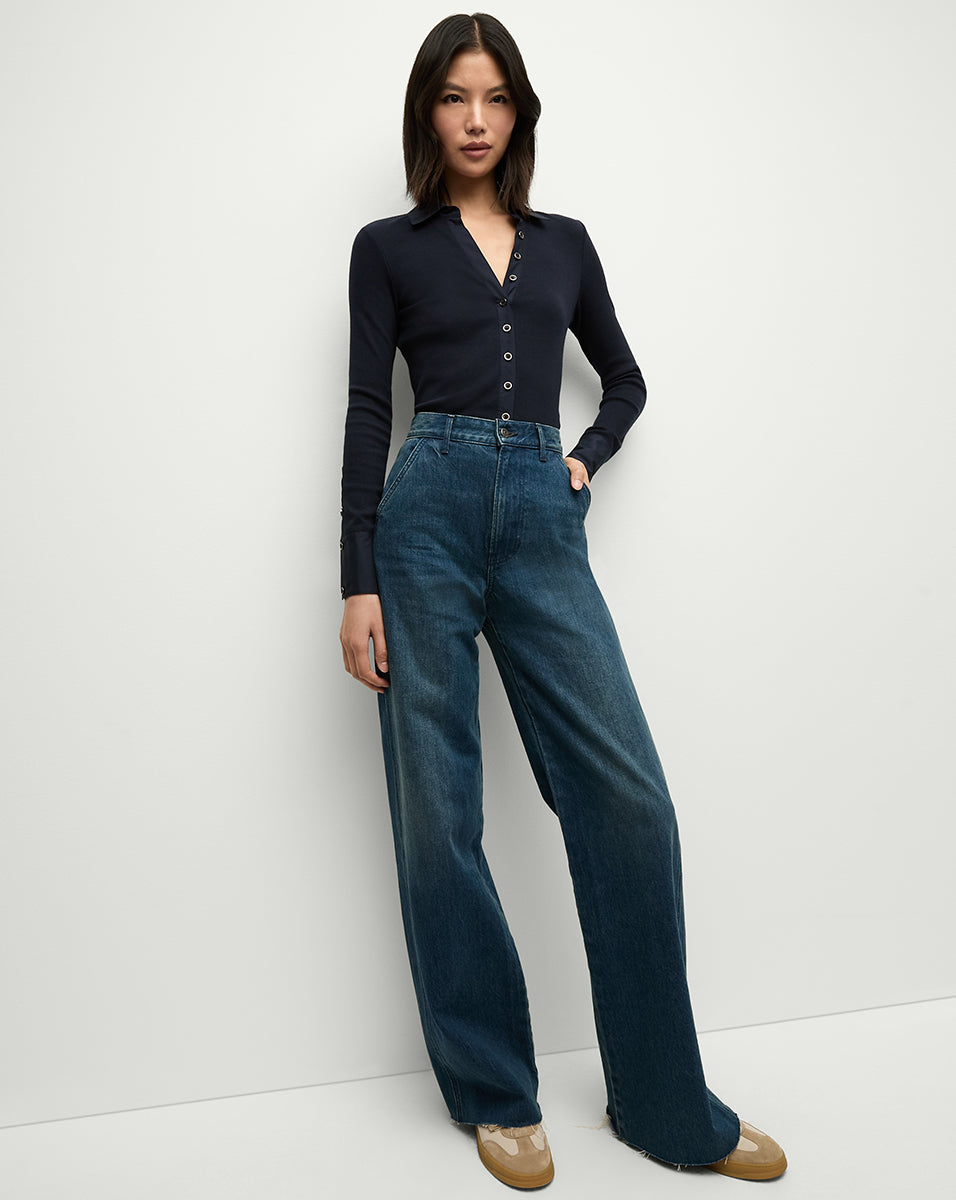 High-Rise Wide-Leg Jeans in Timeless Blue Wash | Taylor