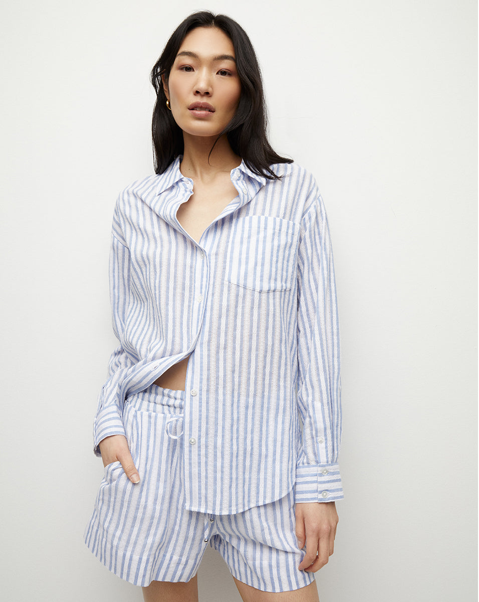 Oversized Cotton Button-Down Shirt for Summer | Keiko